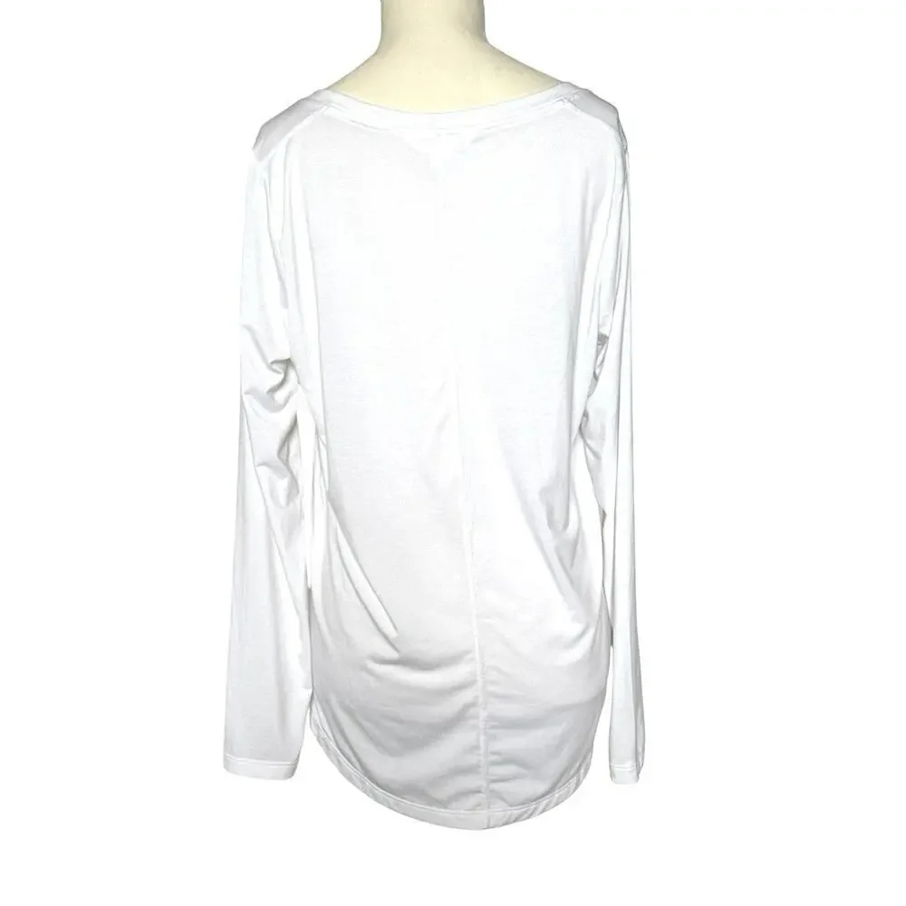 Athleta White Long Sleeve Top Womens Size Small - Picture 3 of 4